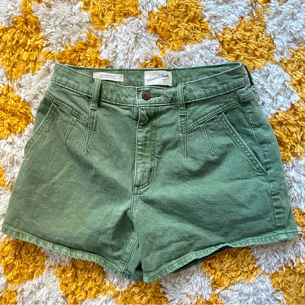 UNIVERSAL THREAD Green Denim High Rise Midi Short Size 4